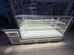 Fiamak Cooling 250 cm Bankolu Pasta Teşhir Dolabı Beyaz Mobilya İşlemeli Pastane Teşhir Dolabı
