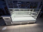 Fiamak Cooling 250 cm Bankolu Pasta Teşhir Dolabı Beyaz Mobilya İşlemeli Pastane Teşhir Dolabı