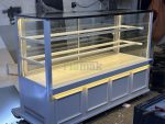 Fiamak Cooling 200 cm Beyaz Sade İşlemeli Pasta Teşhir Dolabı Modern Vitrin Buzdolabı