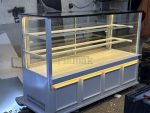 Fiamak Cooling 200 cm Beyaz Sade İşlemeli Pasta Teşhir Dolabı Modern Vitrin Buzdolabı