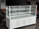 Fiamak Cooling 200 cm Beyaz Sade İşlemeli Pasta Teşhir Dolabı Modern Vitrin Buzdolabı
