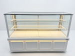 Fiamak Cooling 200 cm Beyaz Sade İşlemeli Pasta Teşhir Dolabı Modern Vitrin Buzdolabı